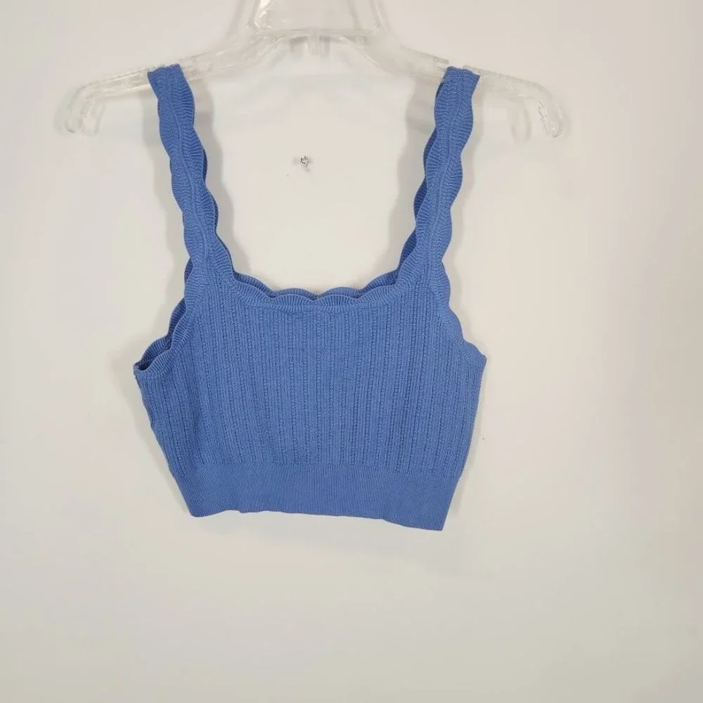 Saylor Jelena Crop Top in‎ Blue Size Large